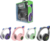 Audifonos Necnon On-Ear Bt Nbh-07 Con Orejas Luzrgb Manos Libres Morado
